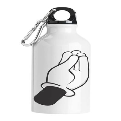 Funny Italian Cartoon Cook Hand Tourist Water Bottle, White, 500 ml