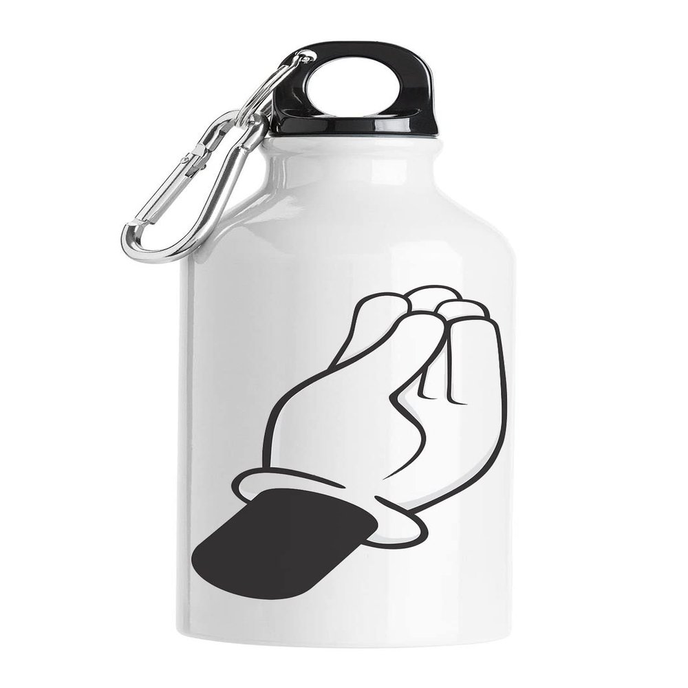 Funny Italian Cartoon Cook Hand Tourist Water Bottle, White, 500 ml
