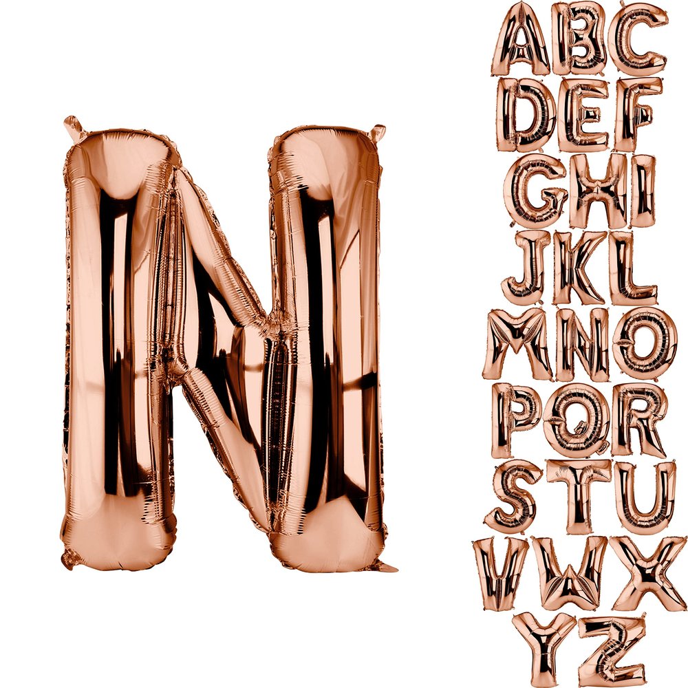 DekoRex Rose Gold Foil Balloon 40cm (Letter N)