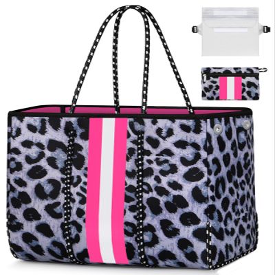 IBFUN Large Neoprene Tote Bag with Inner Pocket, B2 Blue