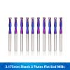 2-Flute Router Bits, CNC Cutters, 10-Piece Set, Tungsten Carbide, Flat Cutters, Thread Cutters, YIJIAN (Cutting Edge Length: 2.5 x 3.175 x 15 mm) view 3