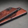 GGOIl Wooden Case for iPhone XR 11 12 Pro Mini 7 8 Plus X XS Max SE 2020, Luxury Silicone Phone Cover, Chiba Flower (A116), for iPhone 11 Pro Max view 2