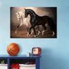 ZHONGYUTONG Black and White Horse Wall Art Canvas Print, Animal Poster, Modern Home Decor for Living Room, Framed, 50 x 75 cm view 2