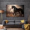 ZHONGYUTONG Black and White Horse Wall Art Canvas Print, Animal Poster, Modern Home Decor for Living Room, Framed, 50 x 75 cm view 3