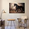 ZHONGYUTONG Black and White Horse Wall Art Canvas Print, Animal Poster, Modern Home Decor for Living Room, Framed, 50 x 75 cm view 4