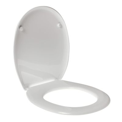 Dolomite Garda Toilet Seat, Heat-Resistant, White, Stainless Steel Hinges