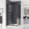 90 x 90 cm Black Sliding Shower Enclosure, 6 mm Nano-Coated Tempered Glass view 2