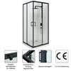 90 x 90 cm Black Sliding Shower Enclosure, 6 mm Nano-Coated Tempered Glass view 4
