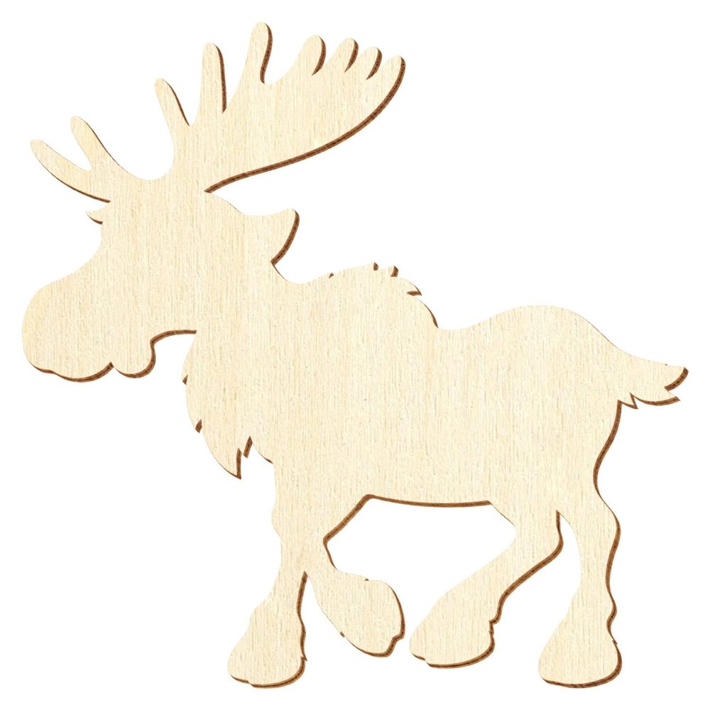 Wooden Moose V2 – Craft Decoration, 5–50 cm, 50-Pack (49 cm)