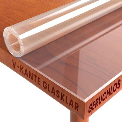 DecoHomeTextil Clear Table Protector with V-Edge, Square, 100 x 225 cm