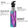 Mnsruu Green Bohemian Floral 600 mL Insulated Water Bottle with Straw view 3