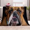 Chickw1 Flannel Throw Blanket, 3D Bulldog Print, 63 x 79 in view 1