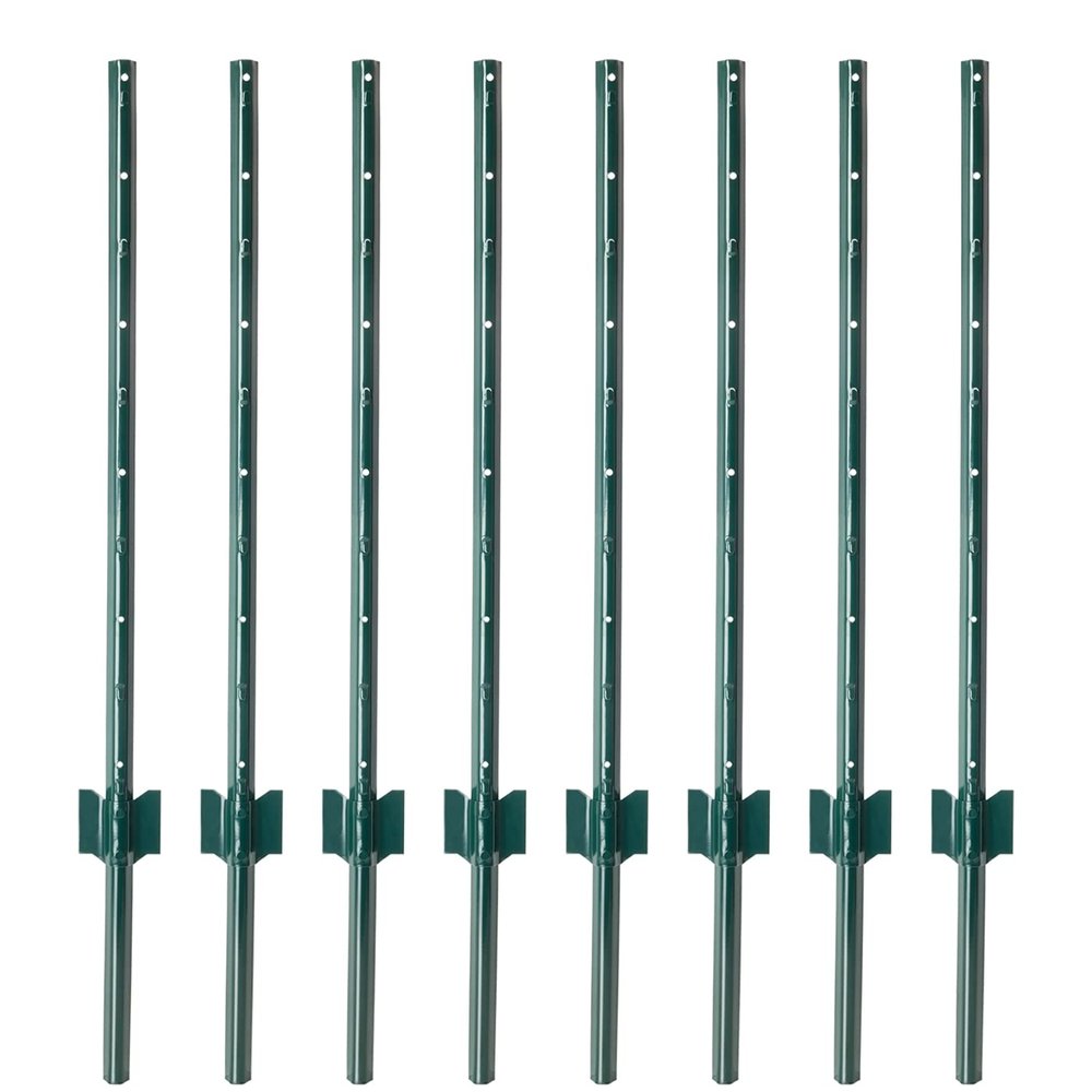 VOSS.farming U-Profile Fence Posts, 107 cm, 8-Pack, Green