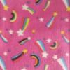 CRS Fur Fabrics Printed Polar Fleece Fabric, Rainbow Pink, 1 m, 150 x 100 cm view 1