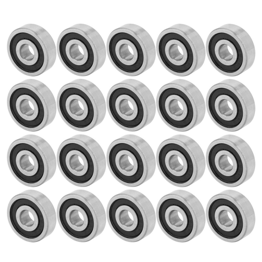 20-Pack 16 x 5 x 5 mm Rubber-Sealed Deep-Groove Ball Bearings