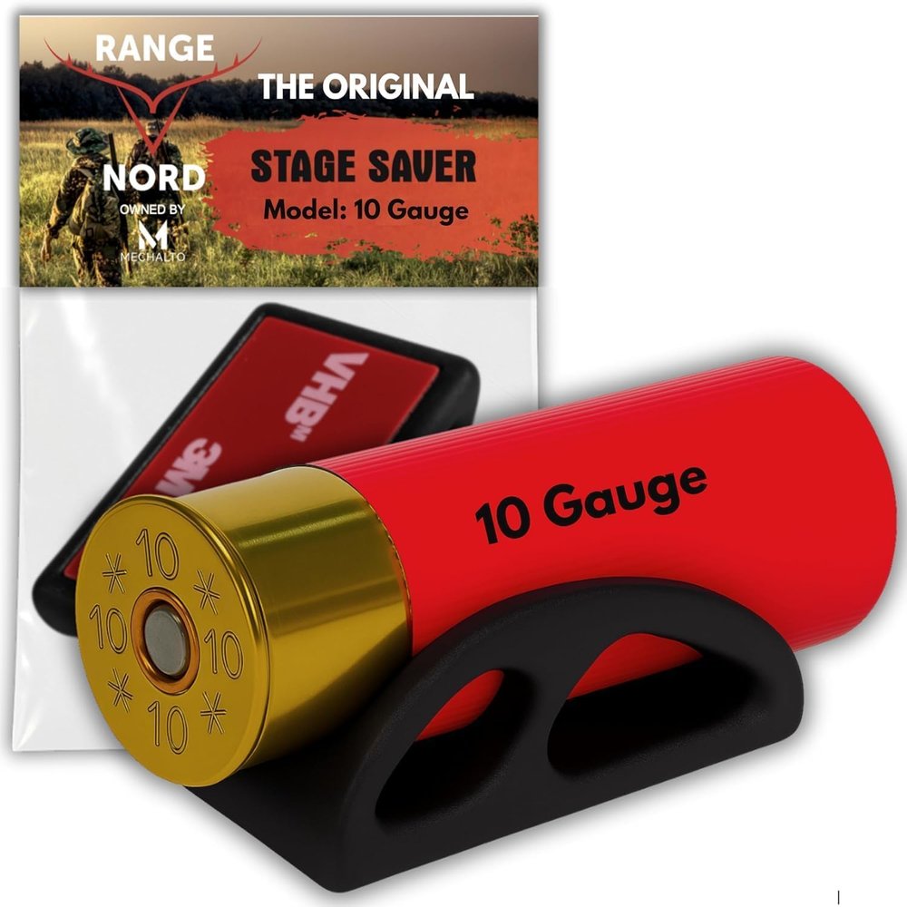 Rangenord 10-Gauge Shotgun Shell Holder, Match Saver with 3M Tape, Made in Finland