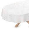 Premium Oval Vinyl Tablecloth, White Pearl Dots, 320 x 150 cm view 2