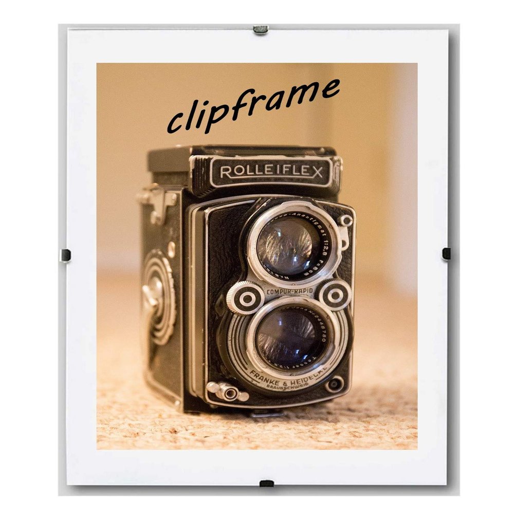 arte-tuo Frameless Clip Frame 35 x 45 cm with Clear 1 mm Synthetic Glass