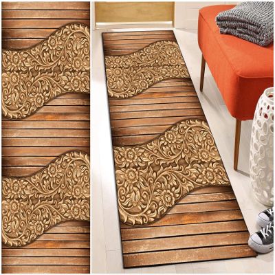 DTUQYX Non-Slip Hallway Runner Rug, 120 x 250 cm, Washable Polyester