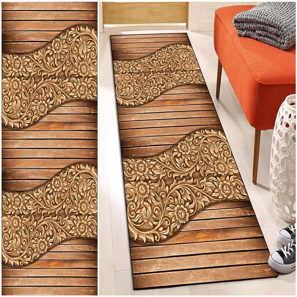 DTUQYX Non-Slip Hallway Runner Rug, 120 x 250 cm, Washable Polyester