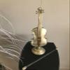 Decorative Violin Sculpture on Stand, Gold, 36 cm view 1
