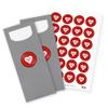 itenga 24 Gray Cutlery Pockets with Red-and-White Hearts, Napkins and Stickers view 1