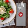 itenga 24 Gray Cutlery Pockets with Red-and-White Hearts, Napkins and Stickers view 2