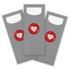 itenga 24 Gray Cutlery Pockets with Red-and-White Hearts, Napkins and Stickers view 3
