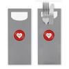 itenga 24 Gray Cutlery Pockets with Red-and-White Hearts, Napkins and Stickers view 4