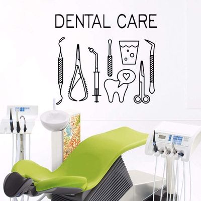 Dental Care Wall Sticker, Dentist Smile Tool Wall and Window Poster, Dental Center Decoration, L701, 56 × 68 cm