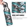 Mnsruu Black and White Camouflage Water Bottle with Straw, 600 mL view 4