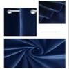 Blackout Velvet Curtain Panel, Thermal Insulated, Navy, 213 x 160 cm view 2