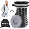 ALEVMOOM Portable Telescoping Stool with Cushion, Adjustable Folding Seat, 200 kg Capacity view 1