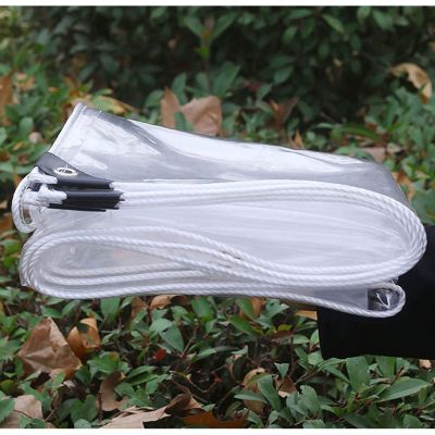 DLLY Heavy-Duty Waterproof Transparent Tarp, Foldable Protective Cover with Grommets, 1.4 x 5 m / 4.6 x 16.4 ft