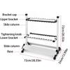 tqgj Floor-Standing Pool Cue Rack, Aluminum Alloy, 12/24-Cue Capacity, Black, 72 × 33 × 72 cm view 2