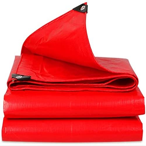 LIOYUHGTFY Truck Tarp Bicycle Garage Tarp, Red Heavy-Duty Thick Material, Tear-Resistant with Reinforced Edges 1019 (Size: 2 x 4 m / 6 x 12 ft)