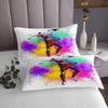 feelingyou Soccer Player Bedspread 170 x 210 cm, Competitive Games Theme Quilt Set for Kids' Rooms, Colorful Tie-Dye Graffiti Design, Quilted Microfiber with 1 Pillow Sham view 4