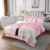 feelingyou White Cat Bedspread Set for Girls and Teens, Pink Watercolor Floral Tree Design, 220 x 240 cm view 4