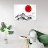 Feeby Non-Woven Canvas Print Japan Red Sun Mountains 60 x 40 cm view 3