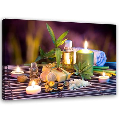 Feeby Spa Zen Bamboo Stones Canvas Wall Art, 60 x 40 cm