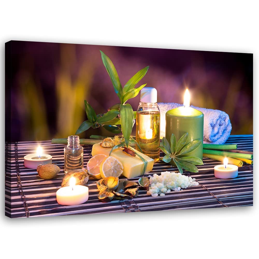 Feeby Spa Zen Bamboo Stones Canvas Wall Art, 60 x 40 cm
