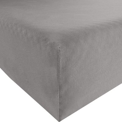 REDBEST Denver Gray Elastane Jersey Stretch Fitted Sheet, 140 x 200 cm–160 x 200 cm