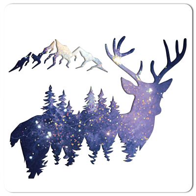 GORGECRAFT Sika Deer Stencil, 11.8 x 11.8 Inches, Plastic Template for Painting and DIY Crafts