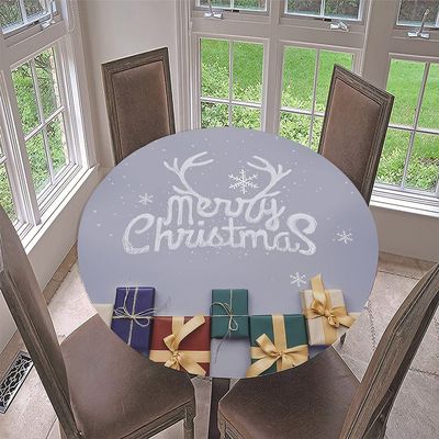 FANSU Round Outdoor Tablecloth, Washable, Waterproof, Non-Slip, Snowflake, 160 cm