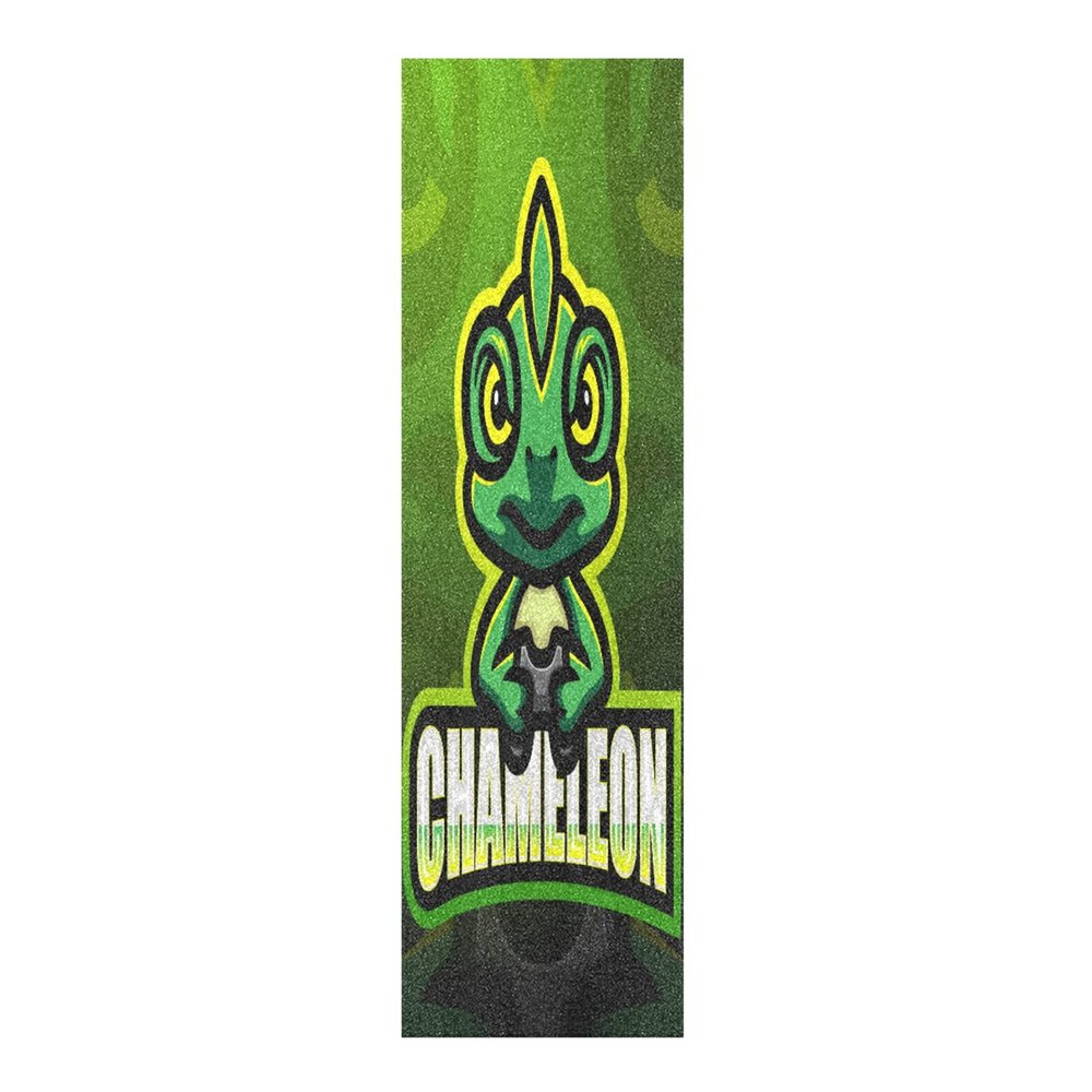 Vnurnrn Chameleon Dragon Green Art Skateboard Grip Tape, 84 x 23 cm