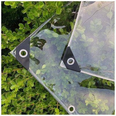 DLLY Transparent Outdoor Tarp, Durable Waterproof Anti-UV PVC Cover, 1.3 x 6 m