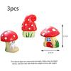 Sanfly 3-Piece Red Mushroom Fairy Resin Miniatures for Fairy Gardens and Terrariums view 2