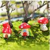 Sanfly 3-Piece Red Mushroom Fairy Resin Miniatures for Fairy Gardens and Terrariums view 3