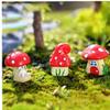 Sanfly 3-Piece Red Mushroom Fairy Resin Miniatures for Fairy Gardens and Terrariums view 4
