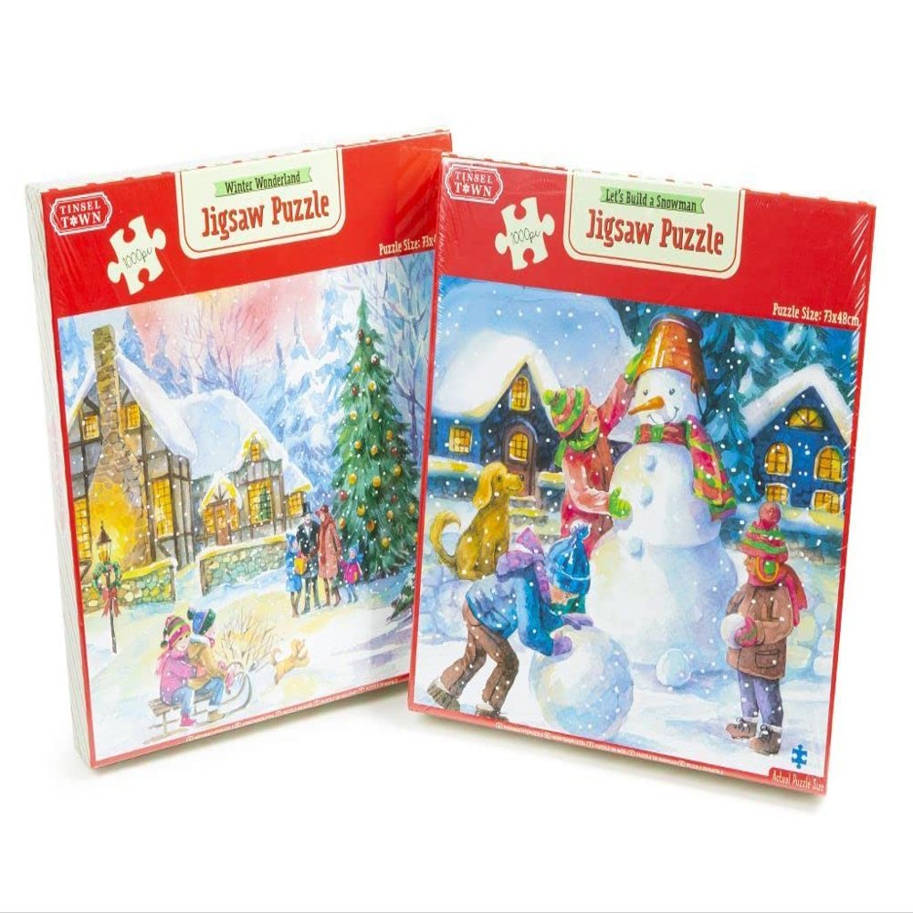 1000-Piece Christmas Winter Wonderland Scene Puzzle for Adults, Snowman Design